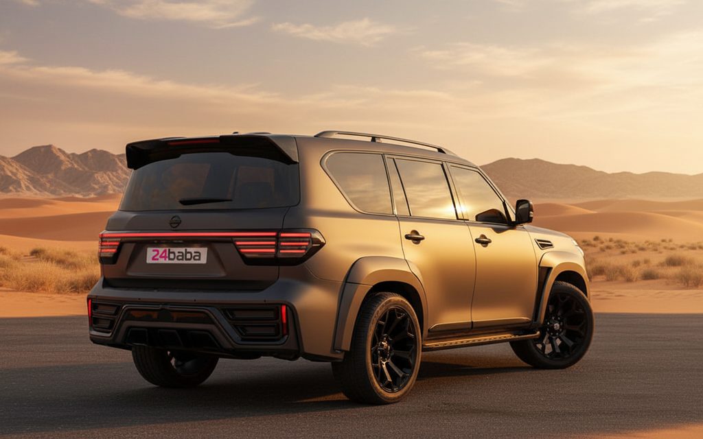 Nissan Patrol 2025 Grey rear view showing taillights