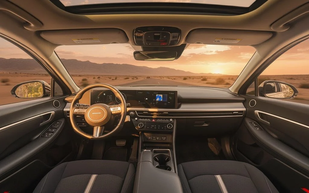 Hyundai Sonata 2024 interior view showing trim – rental in Dubai