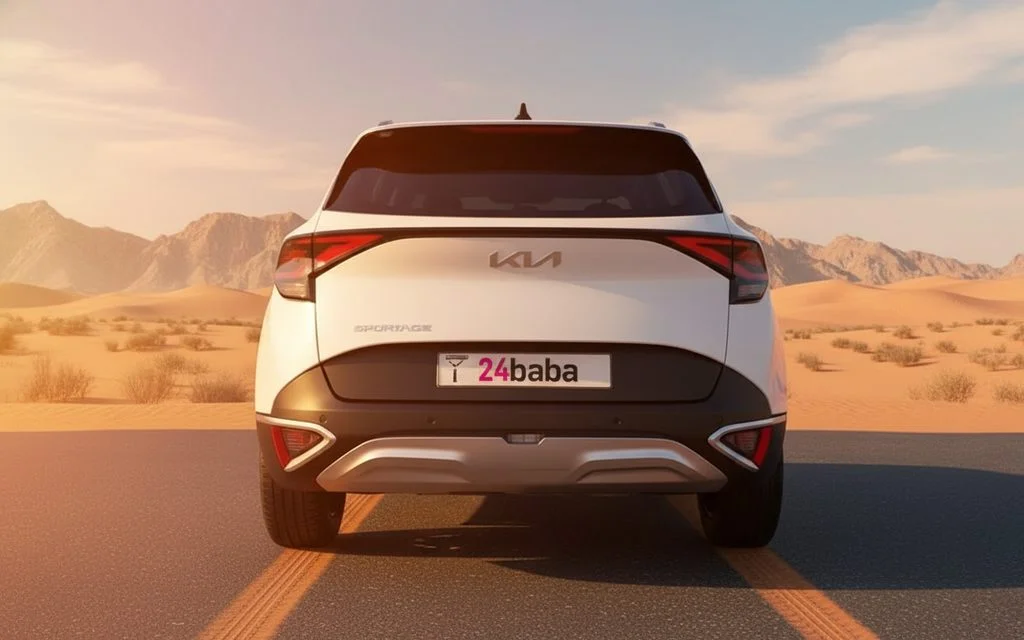 Kia Sportage 2024 White rear view showing taillights