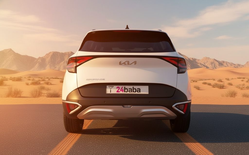 Kia Sportage 2024 White rear view showing taillights
