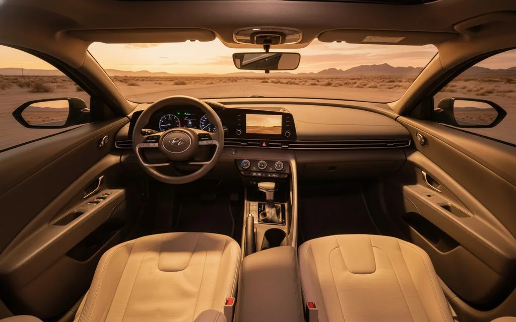 Hyundai Elantra 2023 interior view showing trim