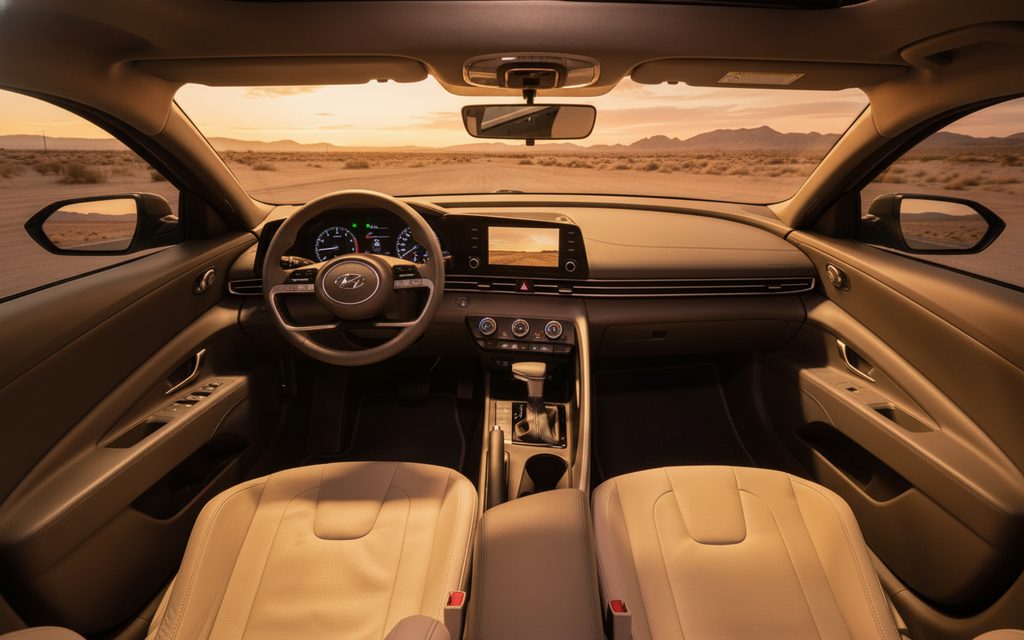 Hyundai Elantra 2023 interior view showing trim