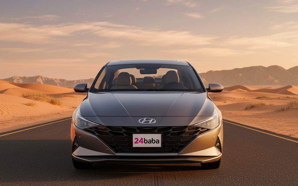 Hyundai Elantra 2023 Grey front view with headlights