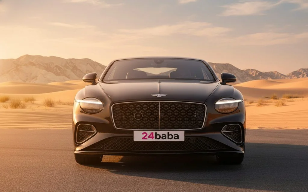 Bentley ContinentalGt Gtc 2025 Black front view with headlights