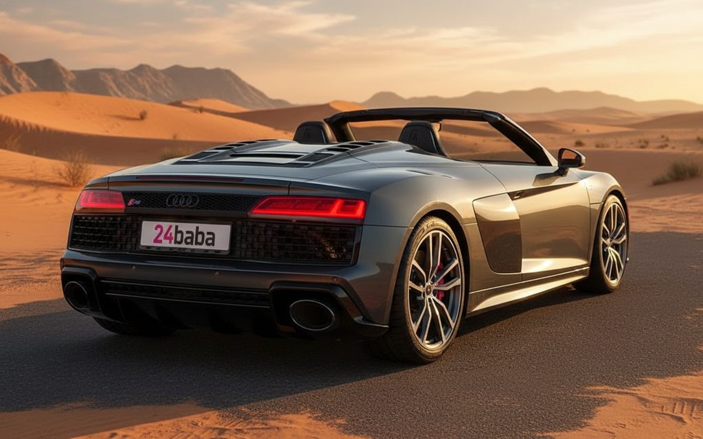 Audi R8 2022 Grey rear view showing taillights
