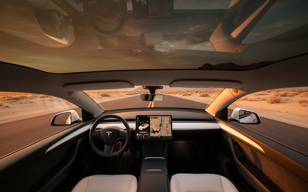 Tesla Model Y 2022 dashboard and infotainment
