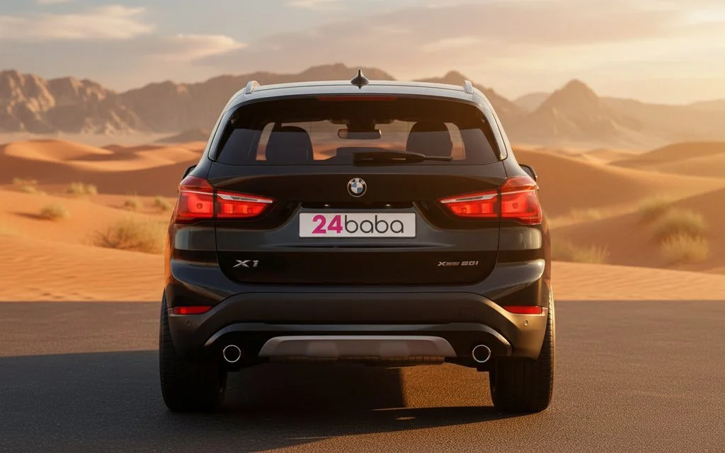 Bmw X1 2022 Black rear view showing taillights