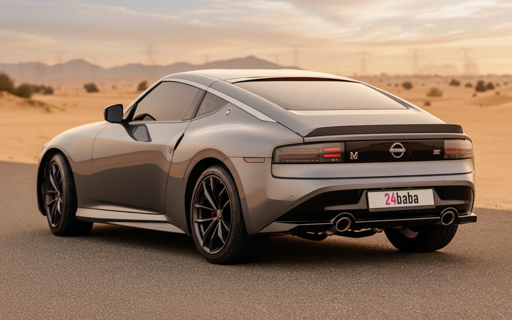 Nissan 370Z 2023 Grey rear view showing taillights