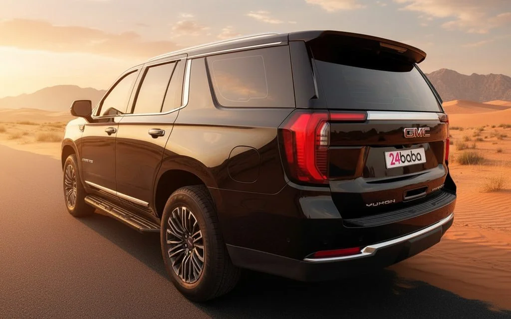 Gmc Yukon 2025 Black rear view showing taillights