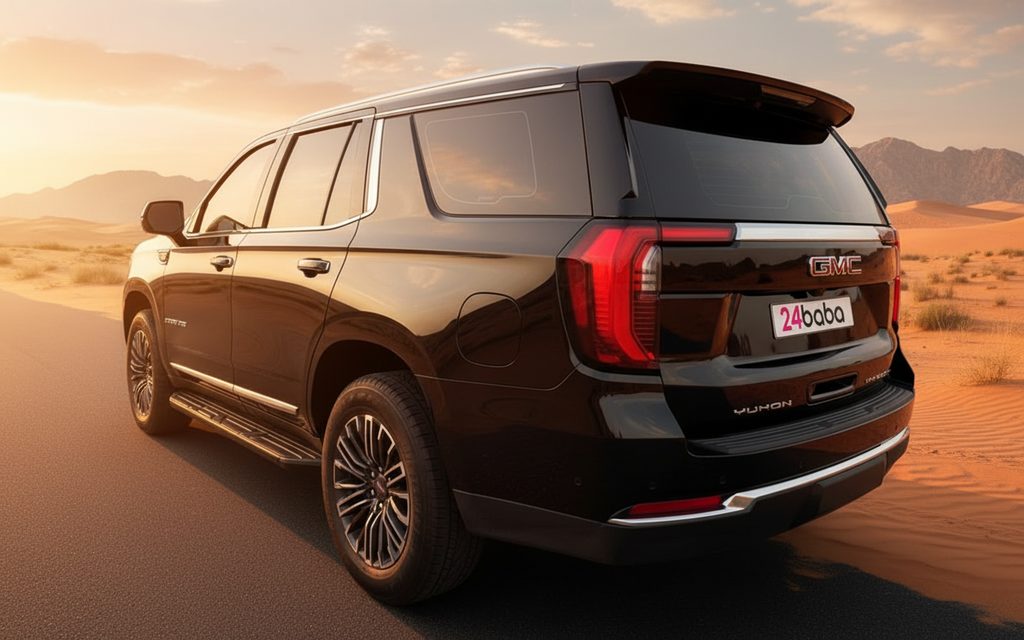 Gmc Yukon 2025 Black rear view showing taillights