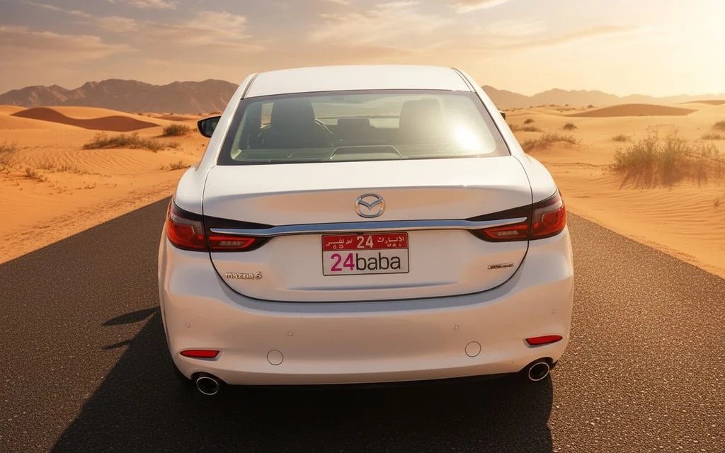 Mazda 6 2025 White rear view showing taillights