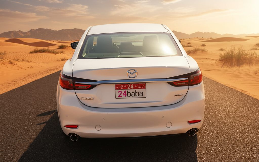 Mazda 6 2025 White rear view showing taillights