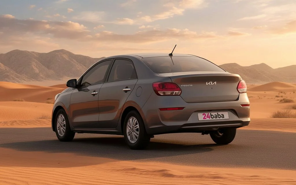 Kia Pegas 2023 Grey rear view showing taillights