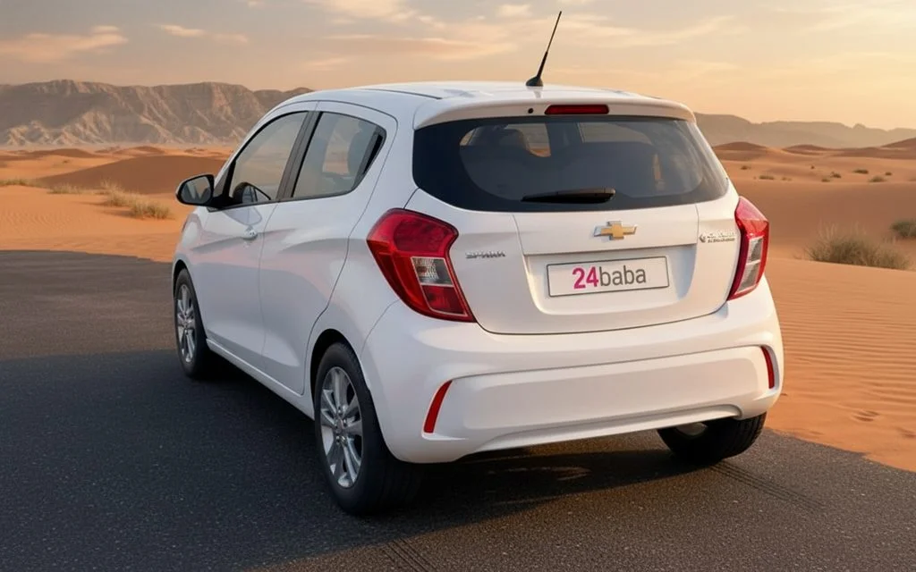 Chevrolet Spark 2022 White rear view showing taillights