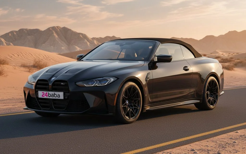 Bmw M4 2023 Black front view with headlights