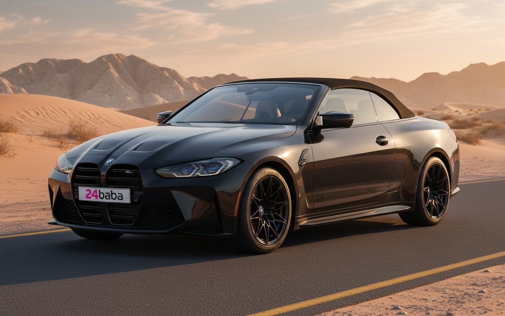 Bmw M4 2023 Black front view with headlights