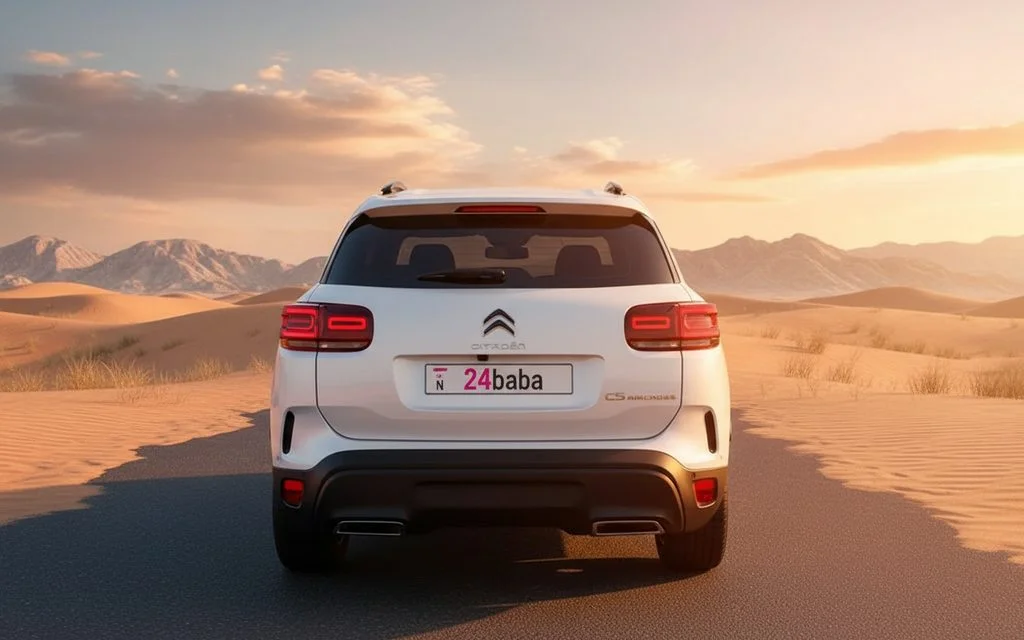 Citroen C5 2024 White rear view showing taillights