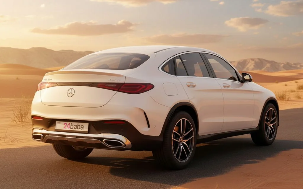 Mercedes Glc200 2025 White rear view showing taillights