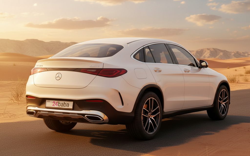 Mercedes Glc200 2025 White rear view showing taillights