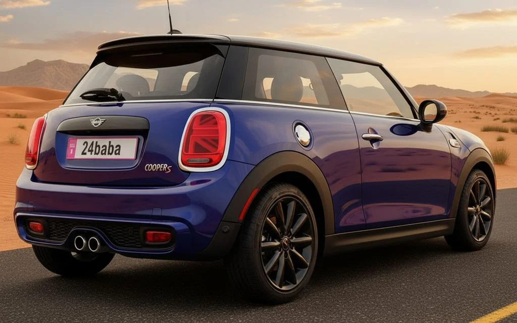 Mini Cooper 2020 Blue rear view showing taillights