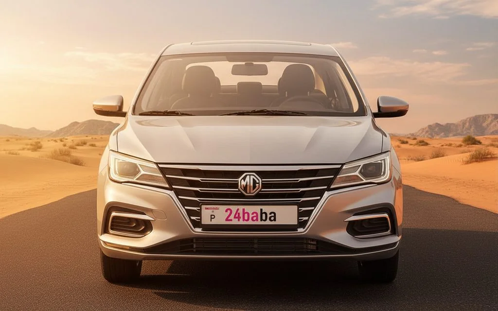 Mg 5 2024 Silver front view with headlights