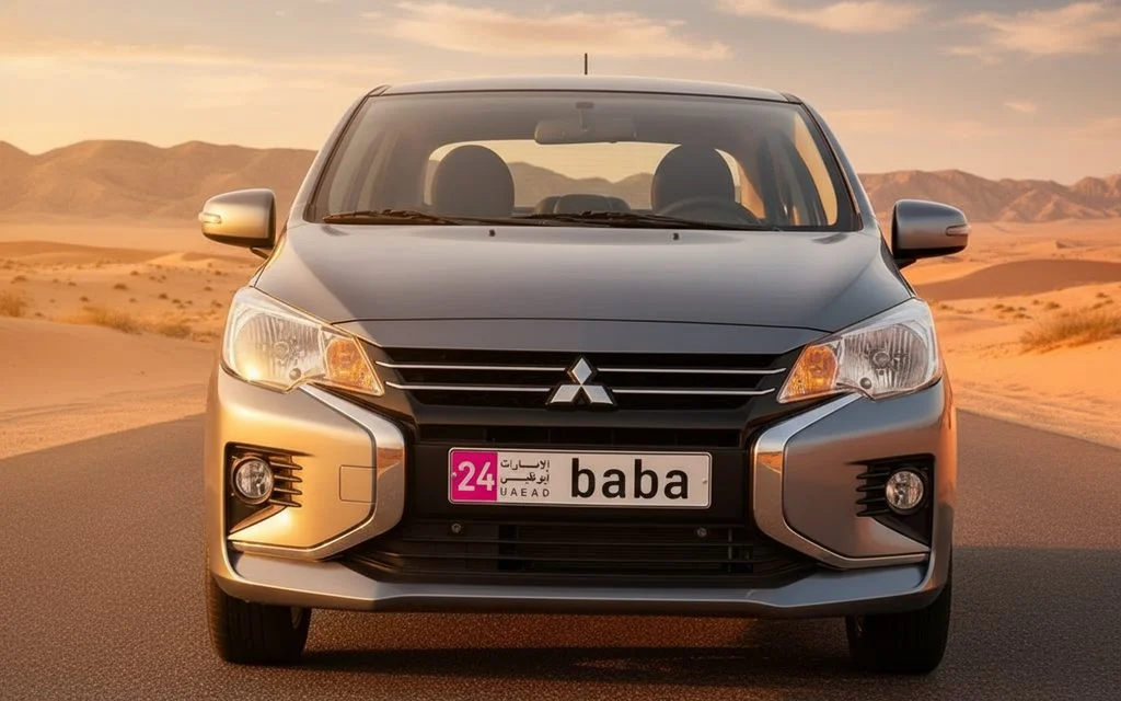 Mitsubishi Attrage 2023 Silver front view with headlights