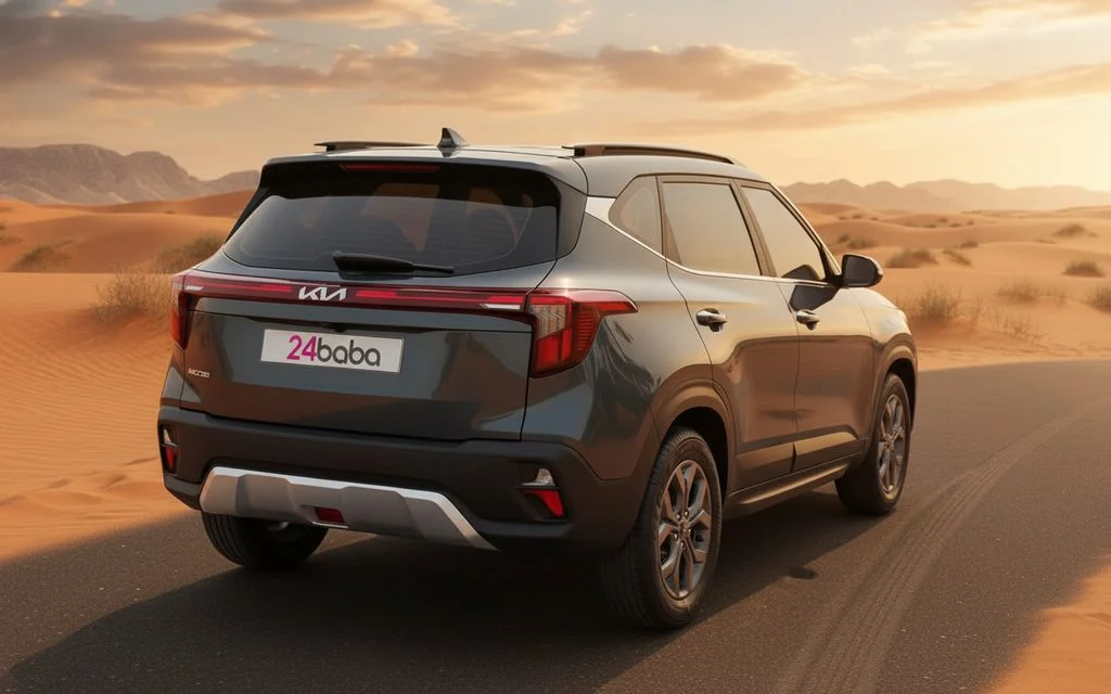 Kia Seltos 2024 Grey rear view showing taillights