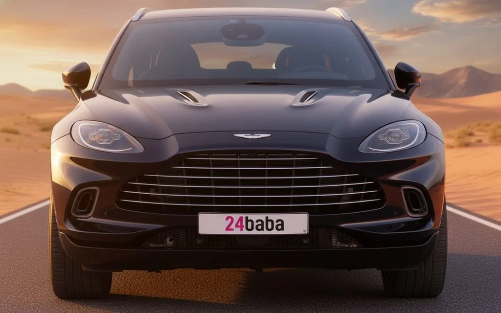 Aston Martin Dbx 2024 Blue front view with headlights