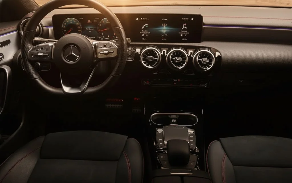 Mercedes Cla35 2023 dashboard and infotainment