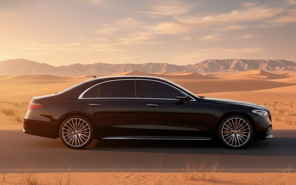 Mercedes S500 2023 Black side profile