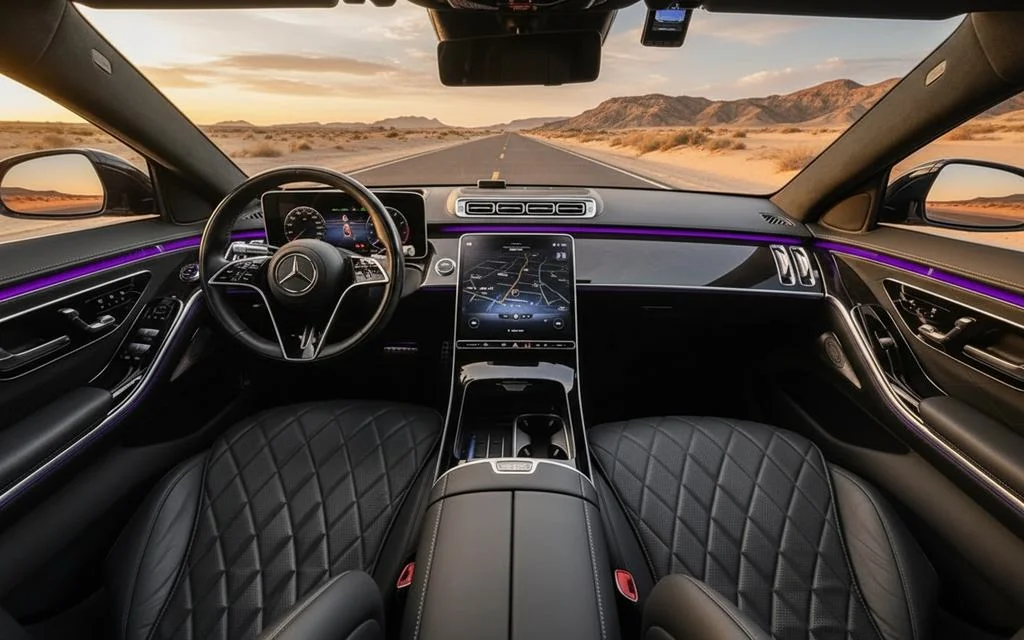 Mercedes S500 2023 dashboard and infotainment