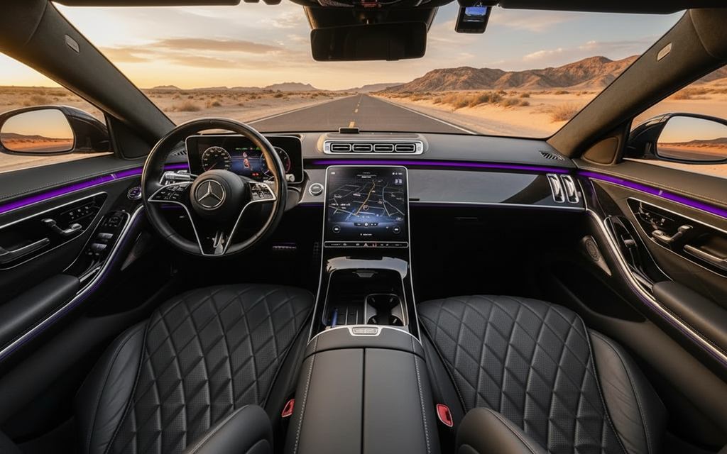 Mercedes S500 2023 dashboard and infotainment