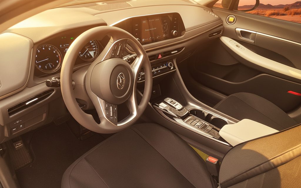 Hyundai Sonata 2023 interior view showing trim – rental in Dubai