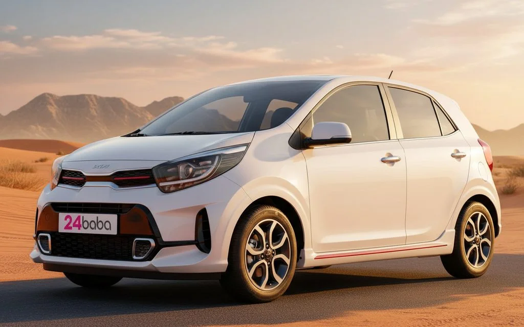 Kia Picanto 2024 White front view with headlights