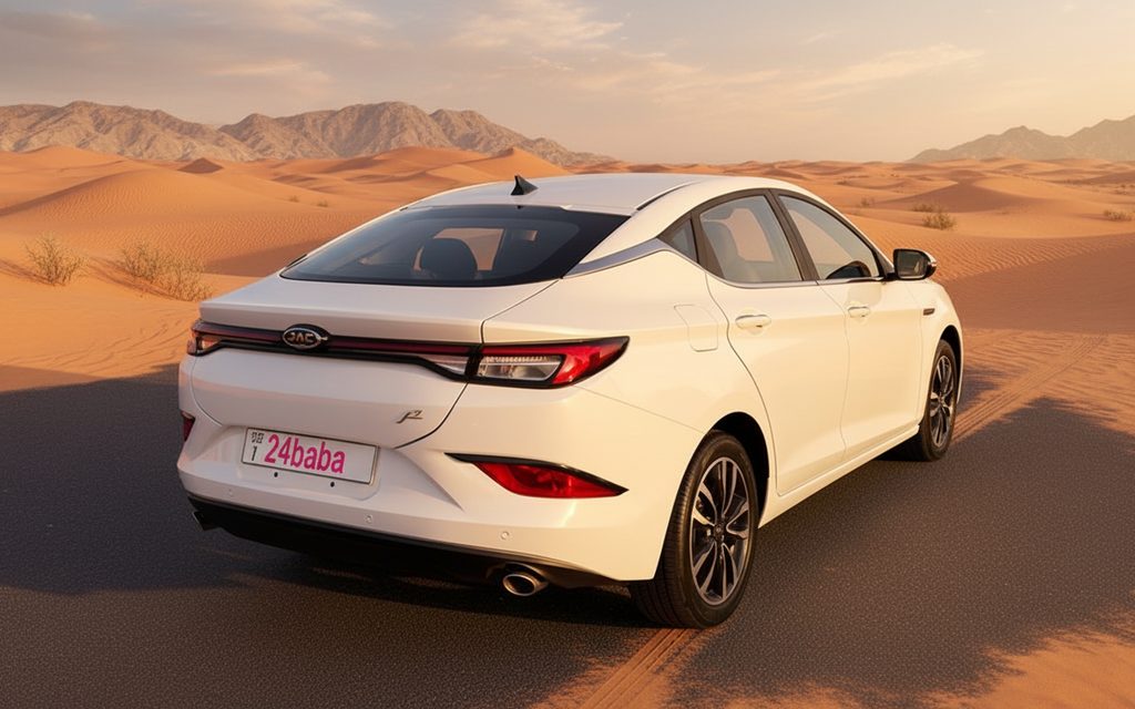 Jac J7 2023 White rear view showing taillights