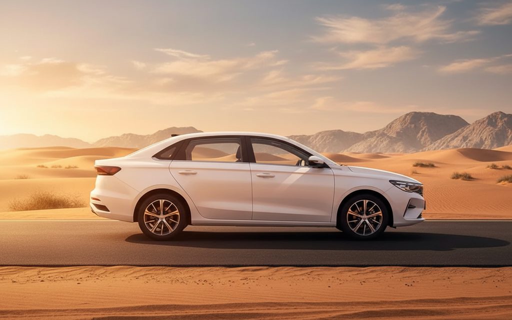 Geely Emgrand 2023 White side profile