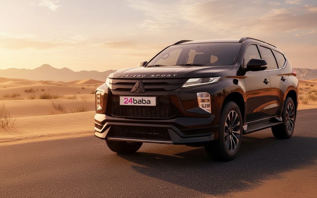 Mitsubishi Montero 2023 Black front view with headlights