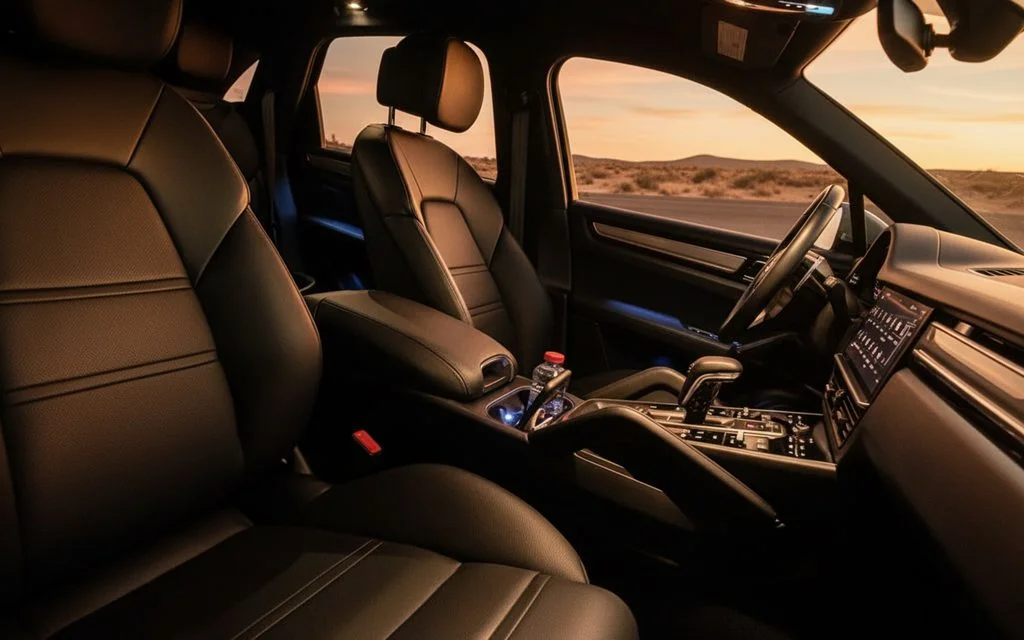 Porsche Cayenne 2023 leather seats and cabin – rental in Dubai