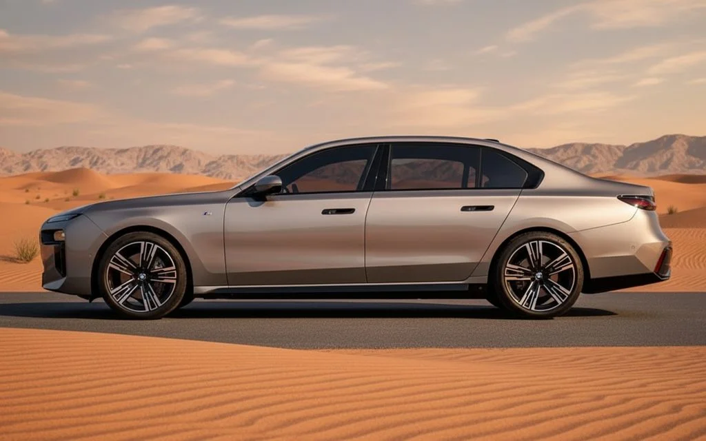 Bmw 740 2024 Grey side profile