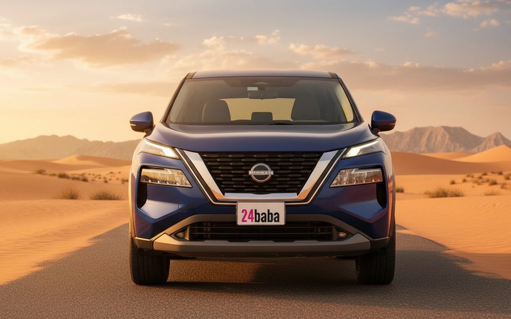 Nissan Rogue 2023 Blue front view with headlights