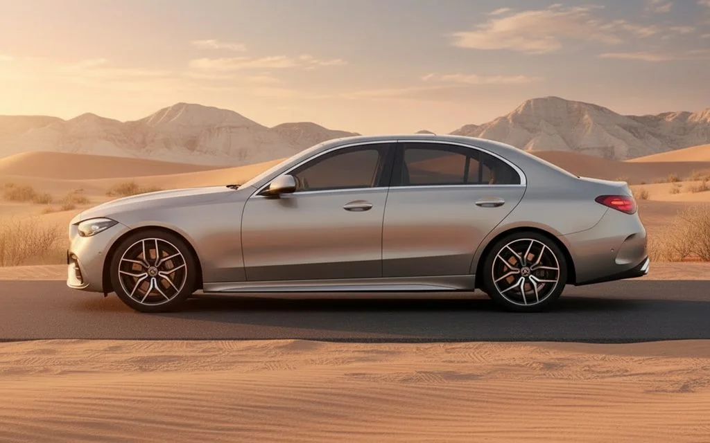 Mercedes C200 2022 Grey side profile