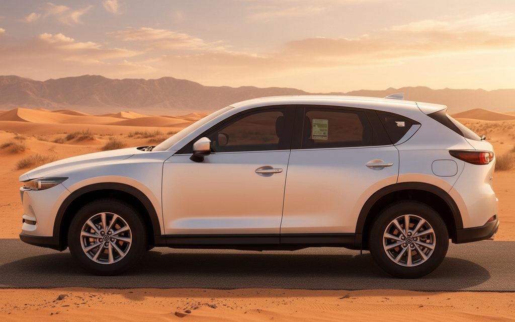 Mazda Cx 5 2024 Silver side profile - rental in Dubai