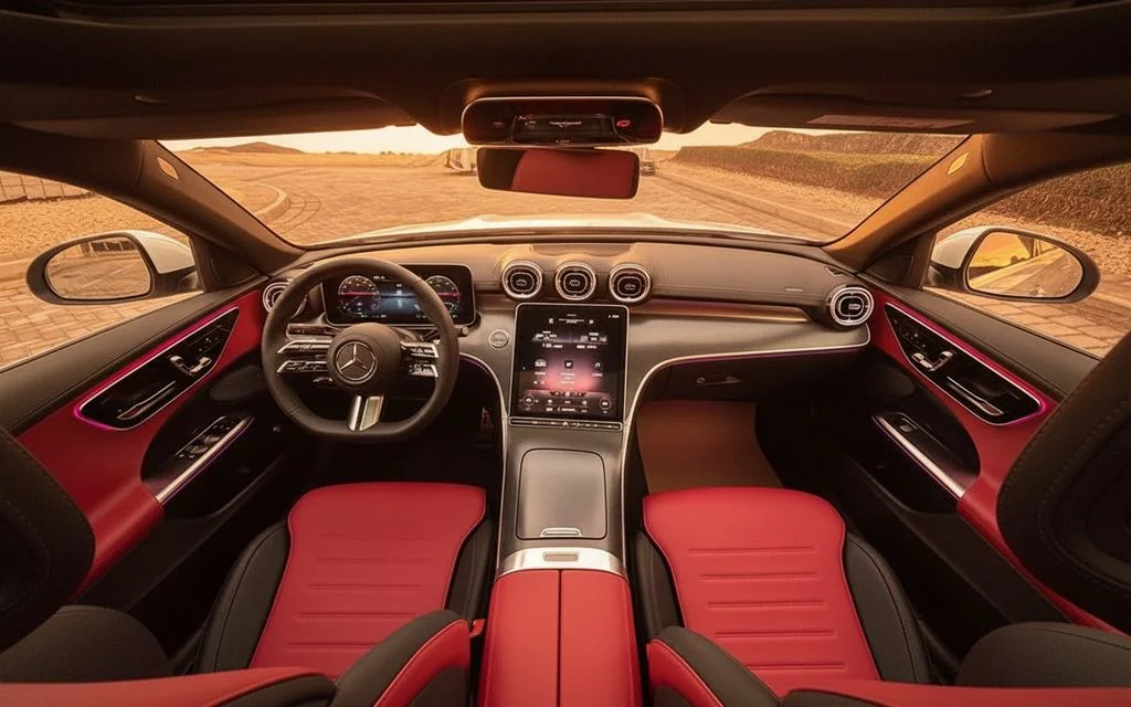 Mercedes C200 2023 dashboard and infotainment