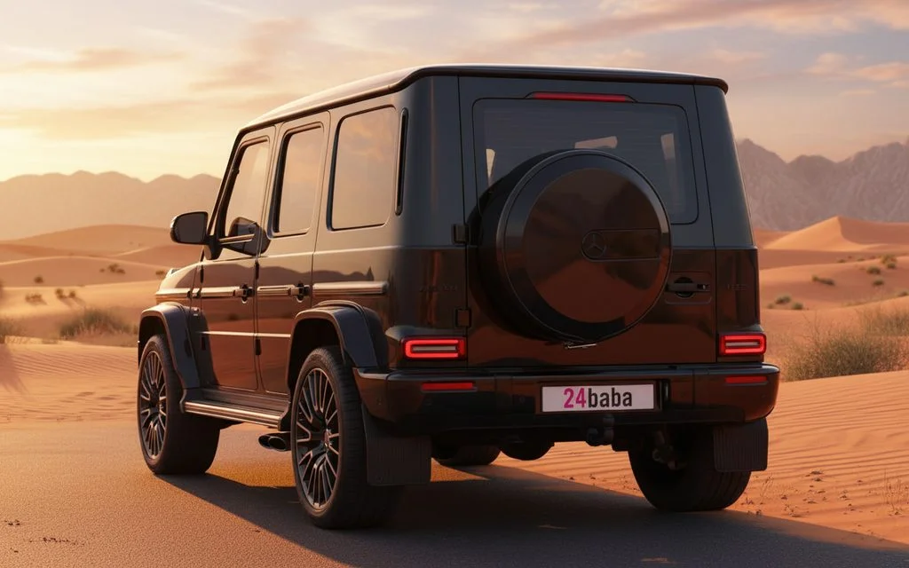 Mercedes G63 2025 Black rear view showing taillights