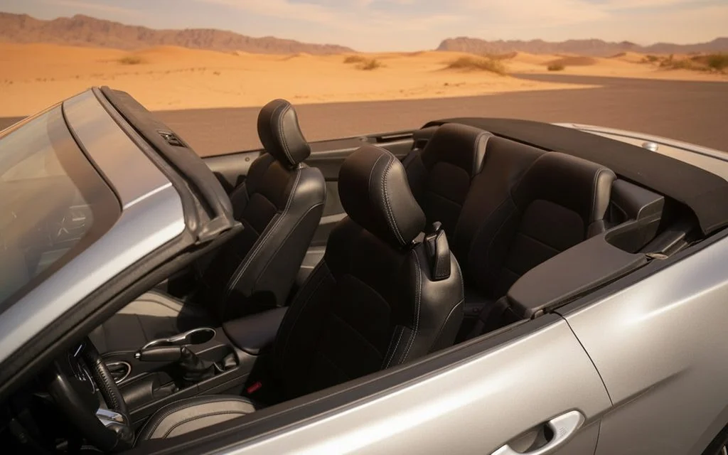 Ford Mustang 2023 interior view showing trim – rental in Dubai