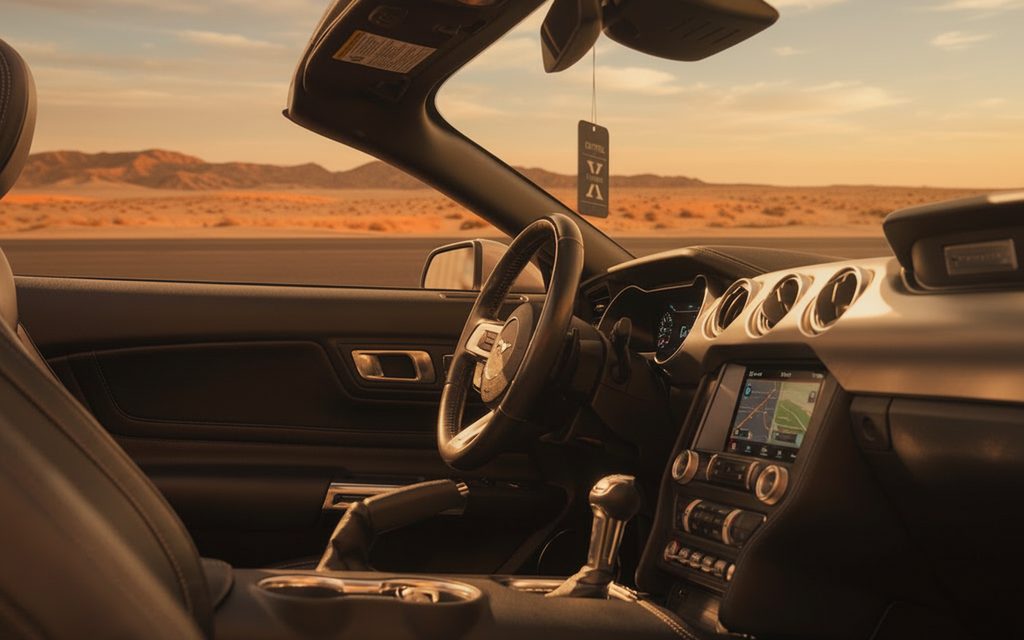 Ford Mustang 2023 dashboard and infotainment – rental in Dubai