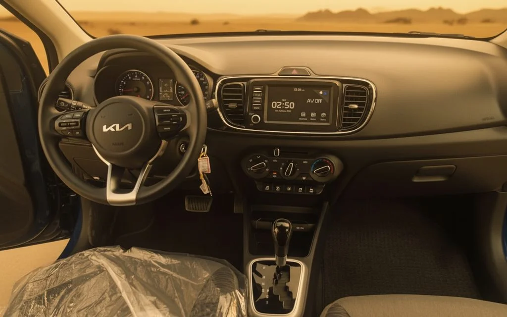 Kia Pegas 2022 interior view showing trim