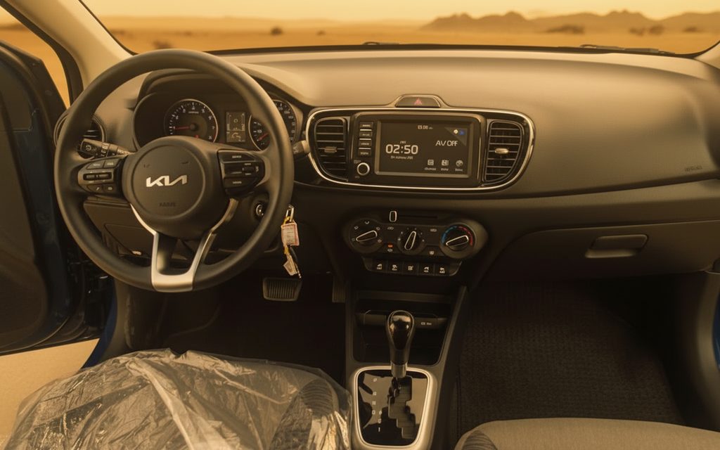 Kia Pegas 2022 interior view showing trim