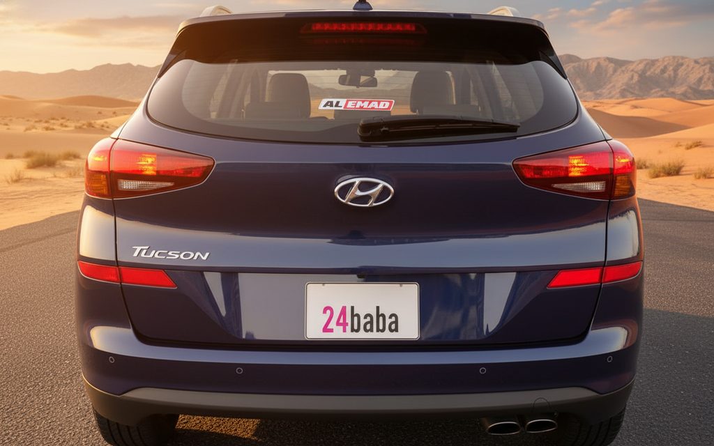 Hyundai Tucson 2021 Blue rear view showing taillights