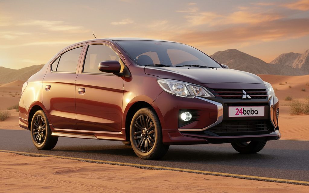 Mitsubishi Attrage 2023 Red front view with headlights